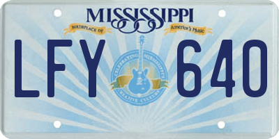 MS license plate LFY640