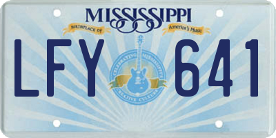 MS license plate LFY641