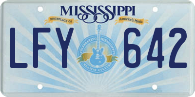 MS license plate LFY642