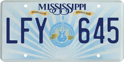 MS license plate LFY645