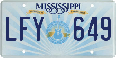 MS license plate LFY649