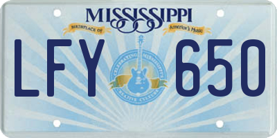 MS license plate LFY650