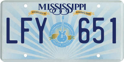 MS license plate LFY651
