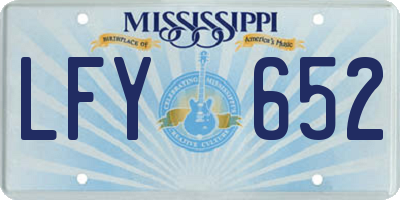 MS license plate LFY652