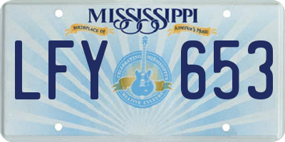MS license plate LFY653