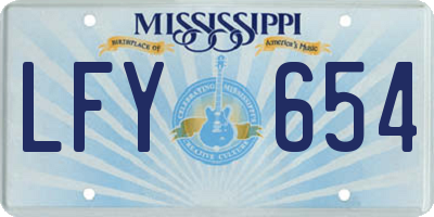 MS license plate LFY654