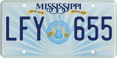 MS license plate LFY655