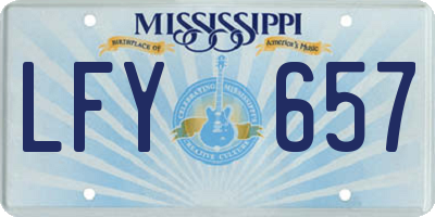 MS license plate LFY657