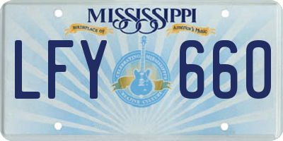 MS license plate LFY660