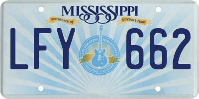 MS license plate LFY662