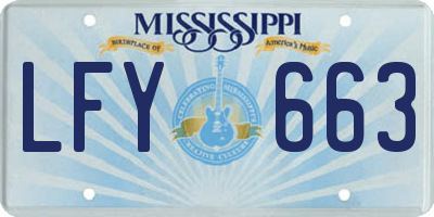 MS license plate LFY663