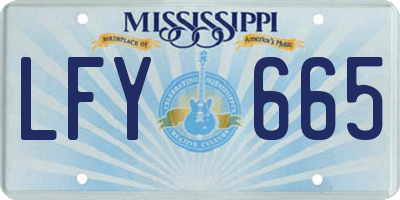 MS license plate LFY665
