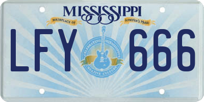 MS license plate LFY666