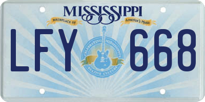 MS license plate LFY668