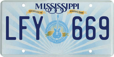 MS license plate LFY669