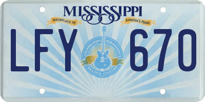 MS license plate LFY670