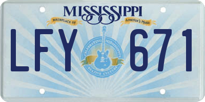 MS license plate LFY671