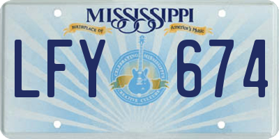 MS license plate LFY674