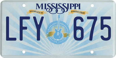 MS license plate LFY675