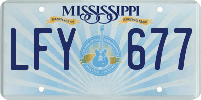 MS license plate LFY677