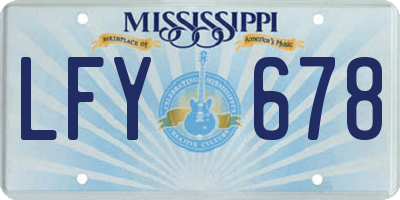 MS license plate LFY678
