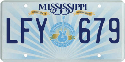 MS license plate LFY679