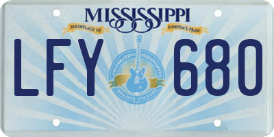 MS license plate LFY680
