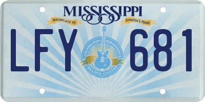 MS license plate LFY681