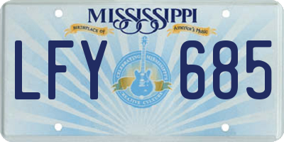 MS license plate LFY685