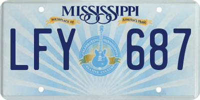 MS license plate LFY687