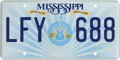 MS license plate LFY688
