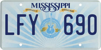 MS license plate LFY690