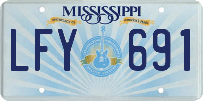 MS license plate LFY691