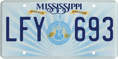 MS license plate LFY693