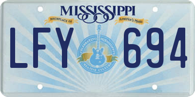 MS license plate LFY694