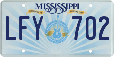 MS license plate LFY702