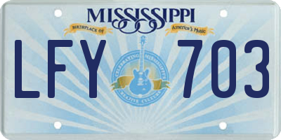 MS license plate LFY703