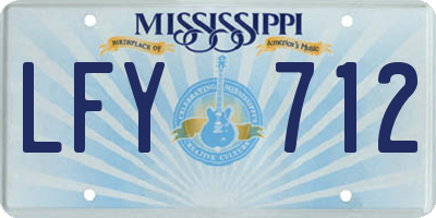 MS license plate LFY712