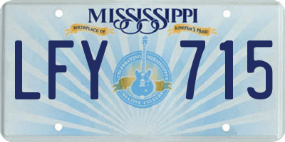 MS license plate LFY715