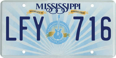 MS license plate LFY716