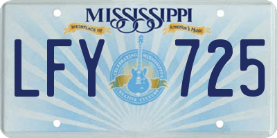 MS license plate LFY725