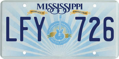 MS license plate LFY726