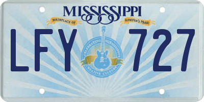 MS license plate LFY727