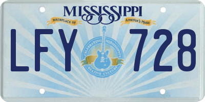 MS license plate LFY728