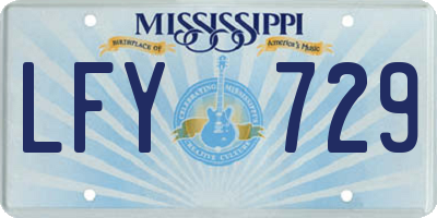 MS license plate LFY729