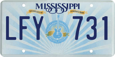 MS license plate LFY731