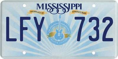 MS license plate LFY732