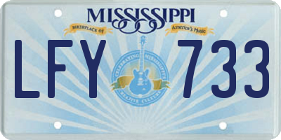 MS license plate LFY733