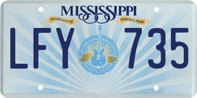 MS license plate LFY735
