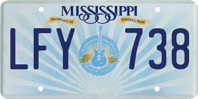 MS license plate LFY738